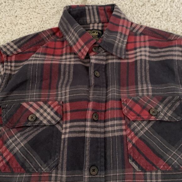 Jachs Heritage Flannel Shirt Mens Medium Long Sleeve Red Plaid Classic Outdoors - Picture 3 of 5